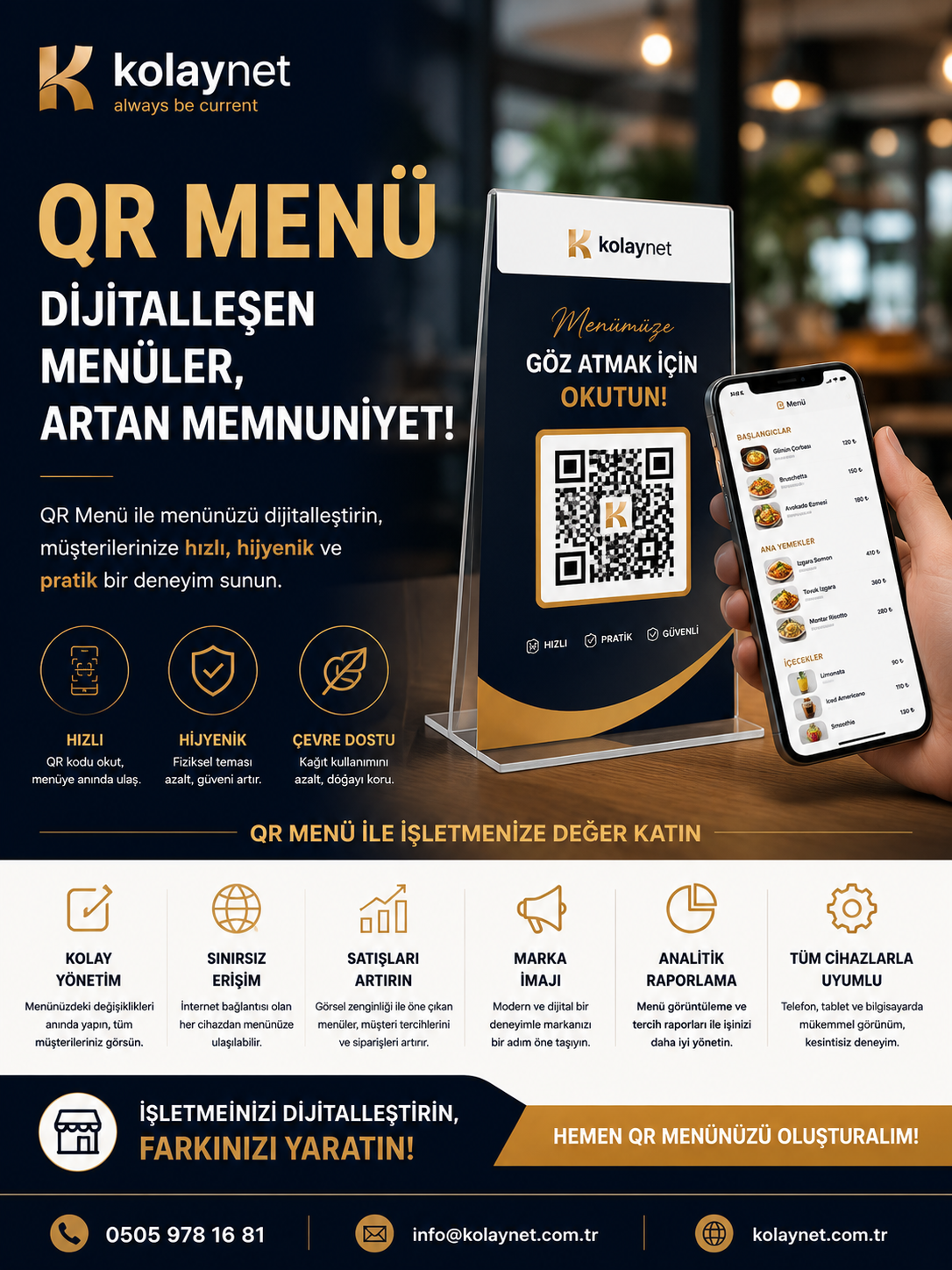 Dijital menu onizleme